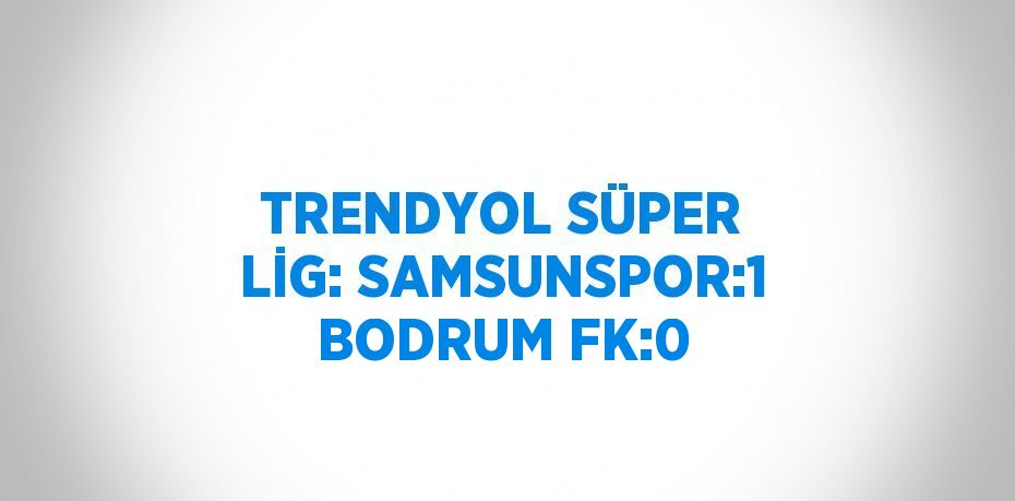 TRENDYOL SÜPER LİG: SAMSUNSPOR:1 BODRUM FK:0