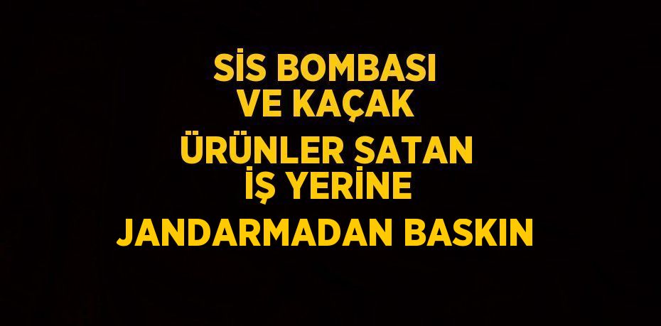 SİS BOMBASI VE KAÇAK ÜRÜNLER SATAN İŞ YERİNE JANDARMADAN BASKIN