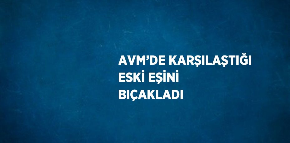 AVM’DE KARŞILAŞTIĞI ESKİ EŞİNİ BIÇAKLADI