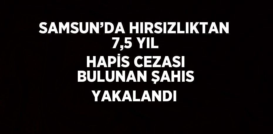 SAMSUN’DA HIRSIZLIKTAN 7,5 YIL HAPİS CEZASI BULUNAN ŞAHIS YAKALANDI