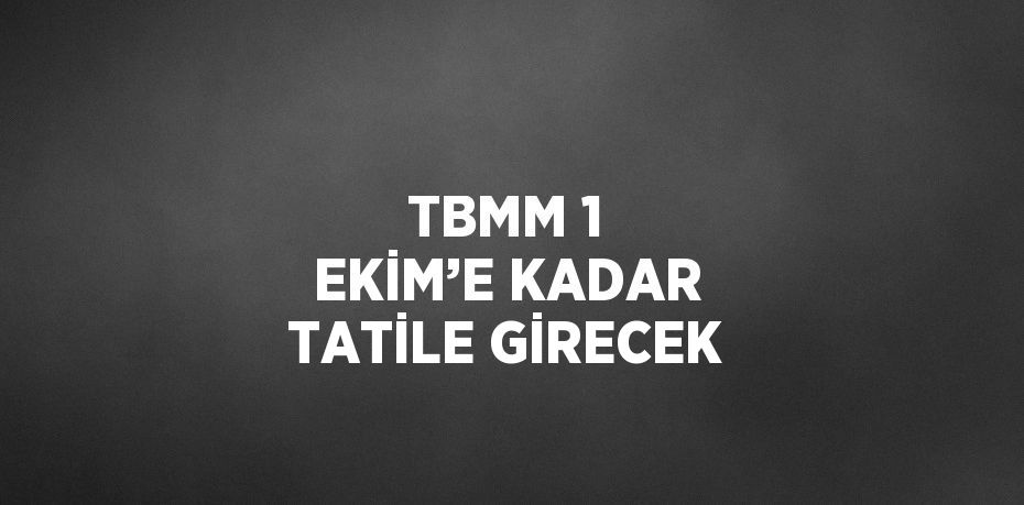 TBMM 1 EKİM’E KADAR TATİLE GİRECEK