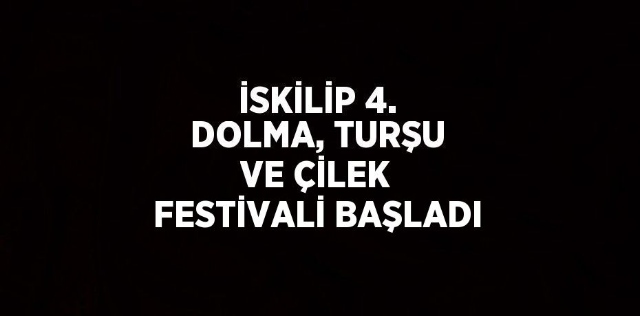 İSKİLİP 4. DOLMA, TURŞU VE ÇİLEK FESTİVALİ BAŞLADI