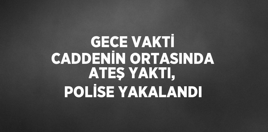 GECE VAKTİ CADDENİN ORTASINDA ATEŞ YAKTI, POLİSE YAKALANDI