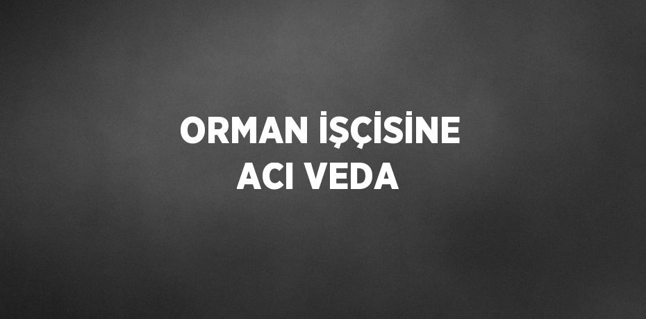 ORMAN İŞÇİSİNE ACI VEDA