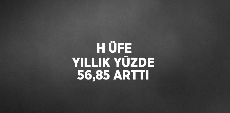 H ÜFE YILLIK YÜZDE 56,85 ARTTI