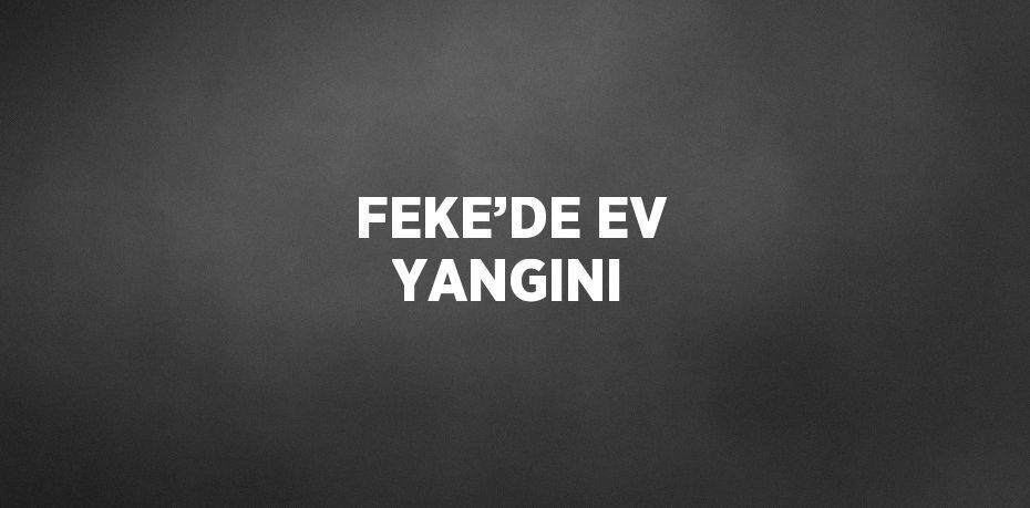 FEKE’DE EV YANGINI