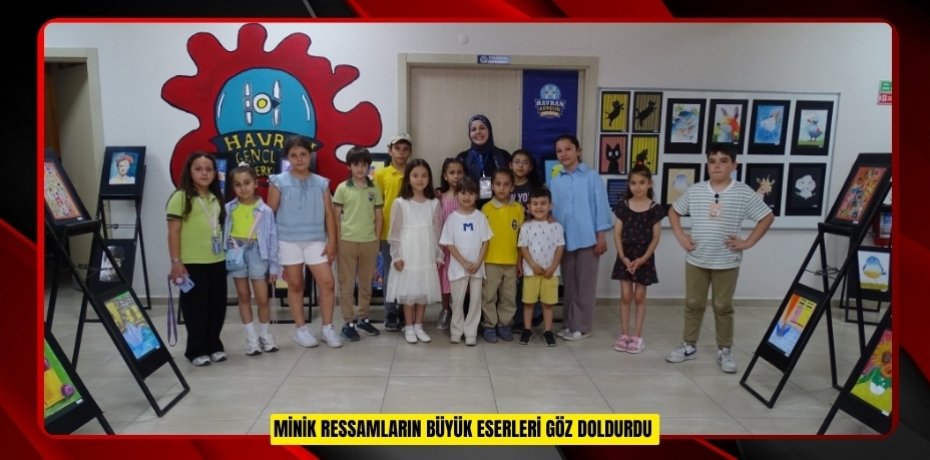 Minik ressamların büyük eserleri göz doldurdu
