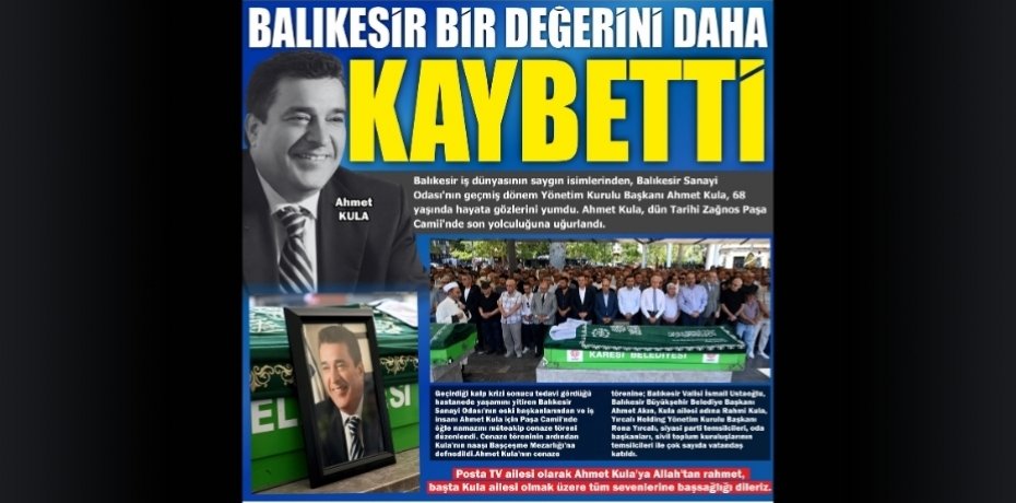 BALIKESİR BİR DEĞERİNİ DAHA KAYBETTİ