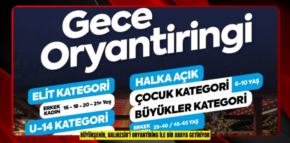 BÜYÜKŞEHİR, BALIKESİR’İ ORYANTİRİNG İLE BİR ARAYA GETİRİYOR