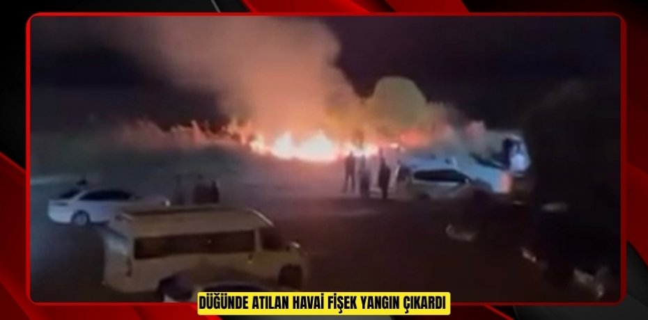 Düğünde atılan havai fişek yangın çıkardı