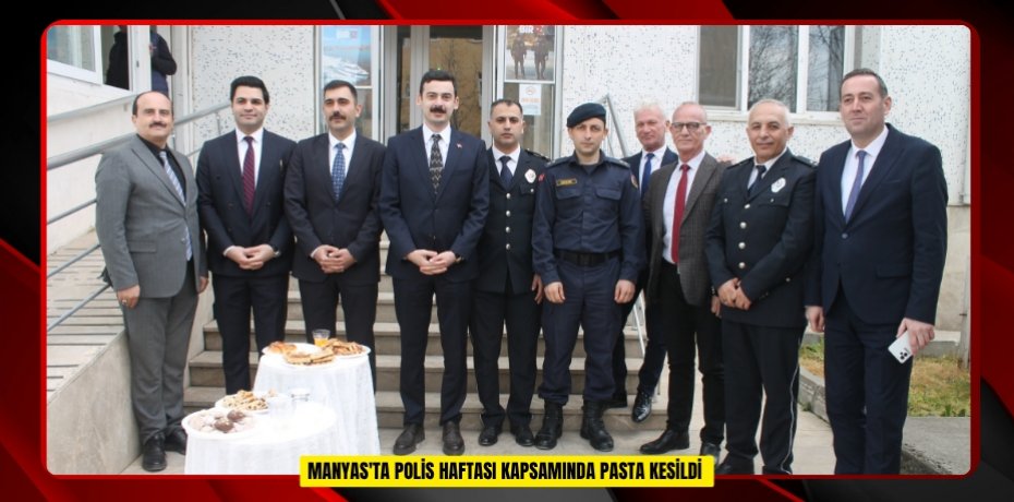 Manyas'ta polis haftası kapsamında pasta kesildi