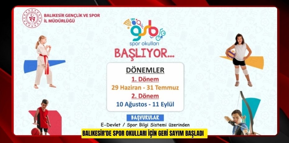 Balıkesir'de Spor okulları için geri sayım başladı