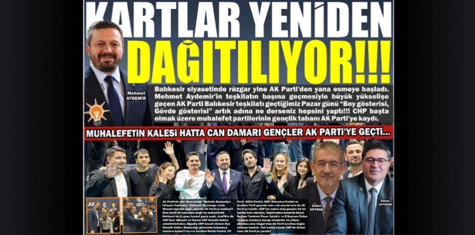 KARTLAR YENİDEN DAĞITILIYOR!!!