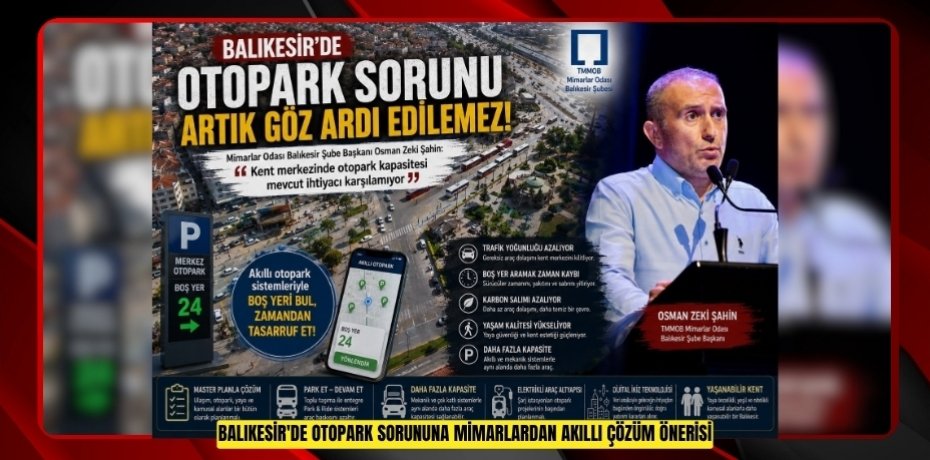 Balıkesir'de otopark sorununa mimarlardan akıllı çözüm önerisi