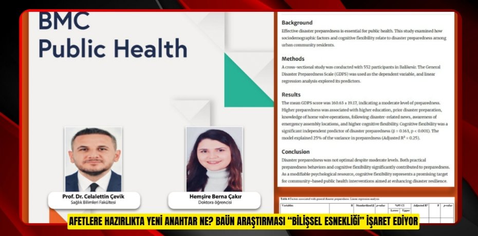 AFETLERE HAZIRLIKTA YENİ ANAHTAR NE? BAÜN ARAŞTIRMASI “BİLİŞSEL ESNEKLİĞİ” İŞARET EDİYOR